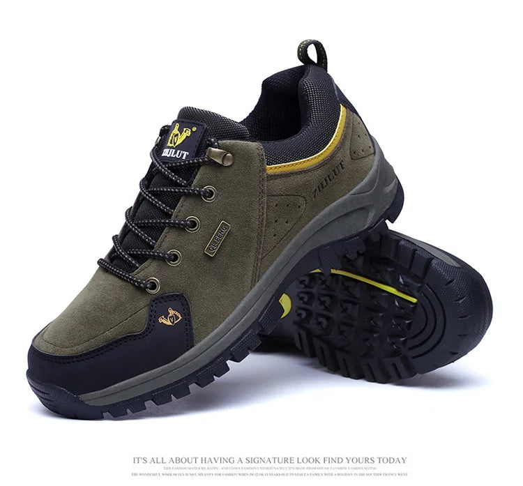 High Quality Outdoor Walking Sneakers Rubber Sole Suede Leather Men Hiking Shoes Durable Leather Climbing Shoes Zapatillas 36-47