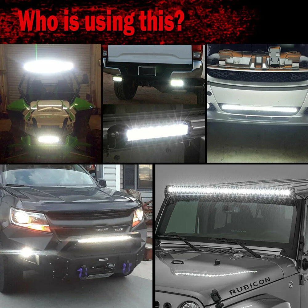 LED Light Bar 6D 8inch 14inch 20inch Off Road Led Bar for Lada Truck 4x4 SUV ATV Niva White Yellow Auto Driving LED Fog Lights