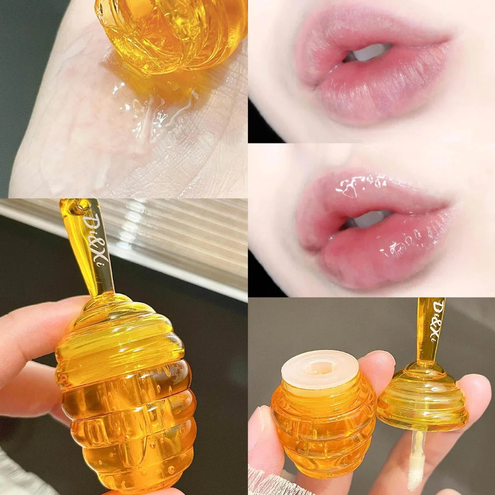 Lovely Honey Pot Lip Oil Fresh Fruit Lip Balm Long Lasting Moisturizing Clear Lip Oil Liquid Lipstick Lip Gloss Makeup Cosmetics