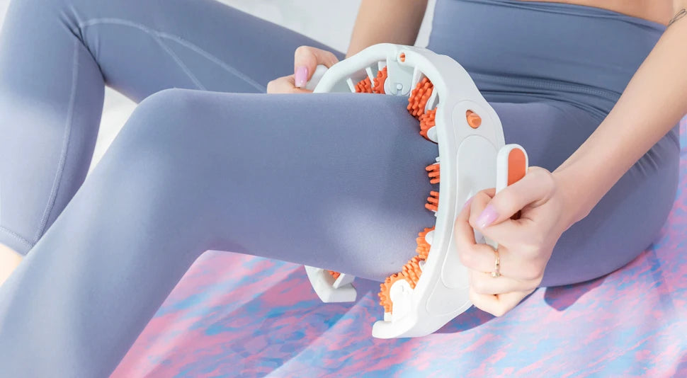 Round Ring Leg Massager Anticellulite 14 Wheels Full-coverage for Neck Shoulder Abdominal Muscle Massage Roller Body Slimming