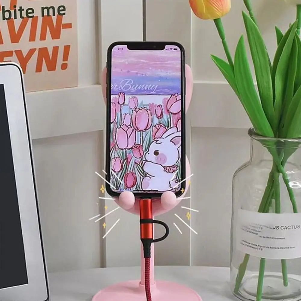 Rabbit Shape Mobile Phone Holder Stand Desktop Metal Desktop Lazy Selfie Live Support Shelf For Phone Pad Tablet Laptop Stand