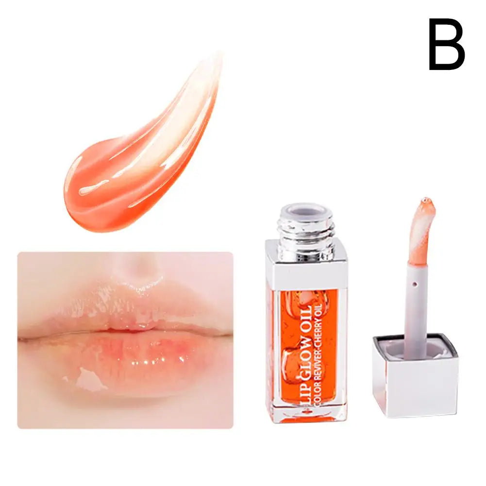 Crystal Jelly Moisturizing Lip Oil Plumping Lip Gloss Makeup Sexy Plump Lip Glow Oil Tinted Lip Plumper