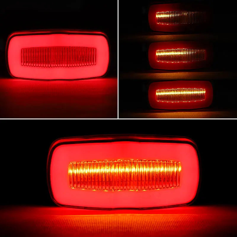 4pcs 12V 24V LED Tail Brake Light Turn Signal Light Flowing Water Side Lamp Warning Lamp For Car Trailer Truck Tractor ATV UTV