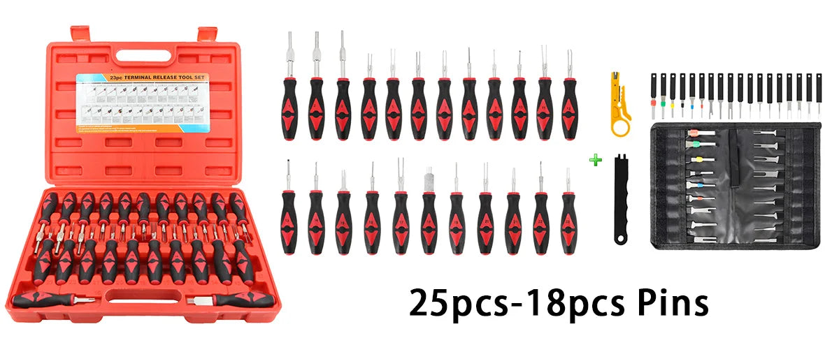 Heavy 23Pcs Car Terminal Removal Repair Tools Electrical Wiring Crimp Connector Pin Extractor Kit Keys Automotive Plug Pullers