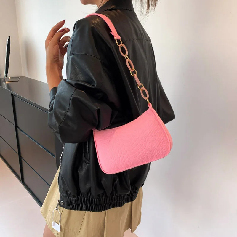 Fashion Felt Shoulder Bags For Women Women'S Subaxillary Bag Design Advanced Texture Armpit Handbags Purses Crescent Saddle Bag