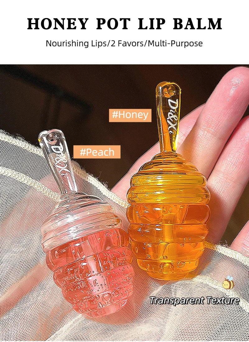 Lovely Honey Pot Lip Oil Fresh Fruit Lip Balm Long Lasting Moisturizing Clear Lip Oil Liquid Lipstick Lip Gloss Makeup Cosmetics