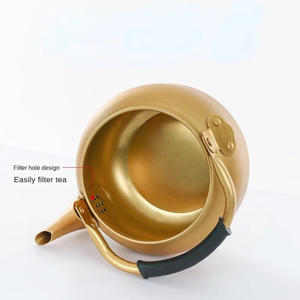 Gold Aluminum Kettle Outdoor Teapot Coffee Pot Household Large Capacity Kettle Outdoor Kitchen Accessories Travel Cookware