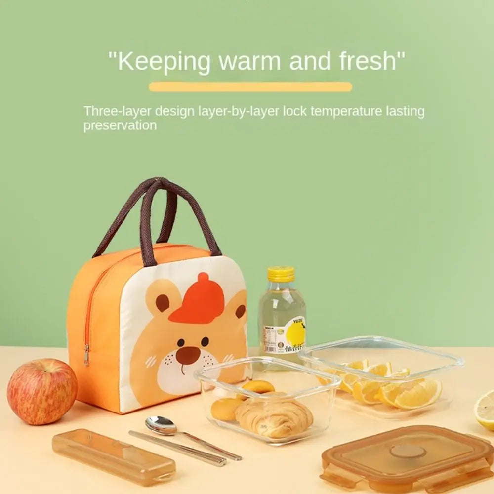 Portable Cartoon Lunch Bag Non-woven Fabric Lunch Box Accessories Tote Food Small Cooler Bag Thermal Bag Lunch Box Food Bags