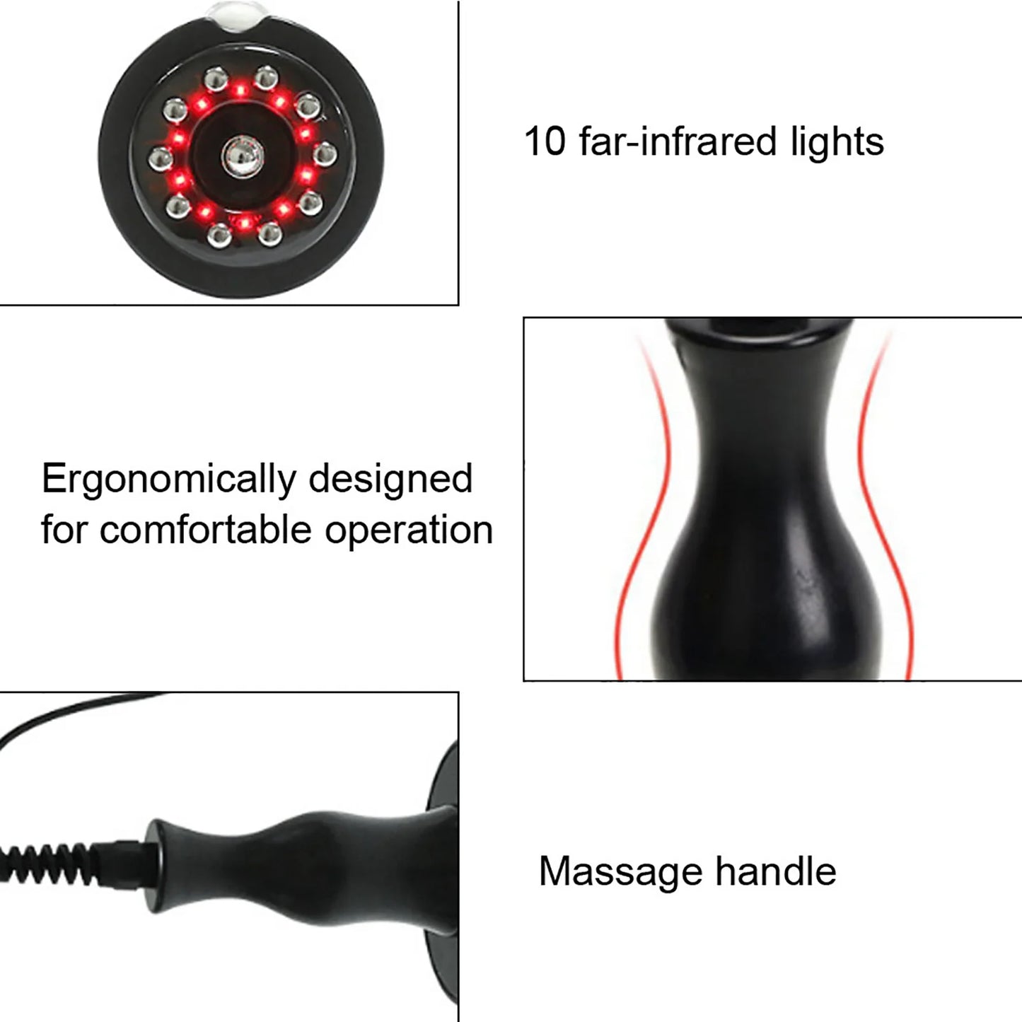 EMS Micro-current Cupping Massage Brush Vacuum Heating Scraping Device Slimming Body Brush Pain Relief Therapy Massager