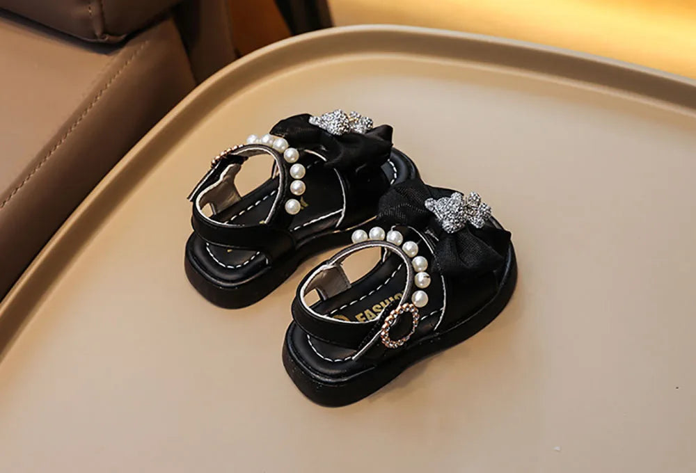 Summer Princess Sandals For Baby Girls Cute Bear Bow Fashion Toddler Shoes Soft-soled Breathable Casual Shoes For Infant Baby