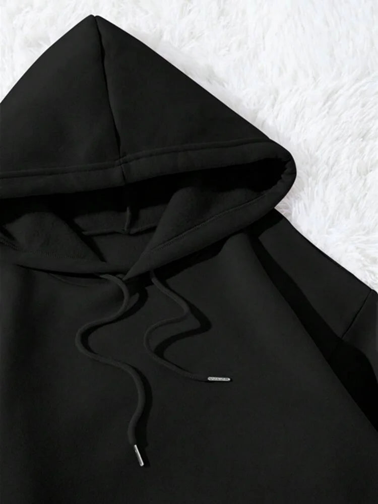 Korean Fashion Solid Color New in Hoodies & Sweat-shirt Woman Clothing Black Hoodie Pullover Women Hooded Sweatshirt Woman Coats