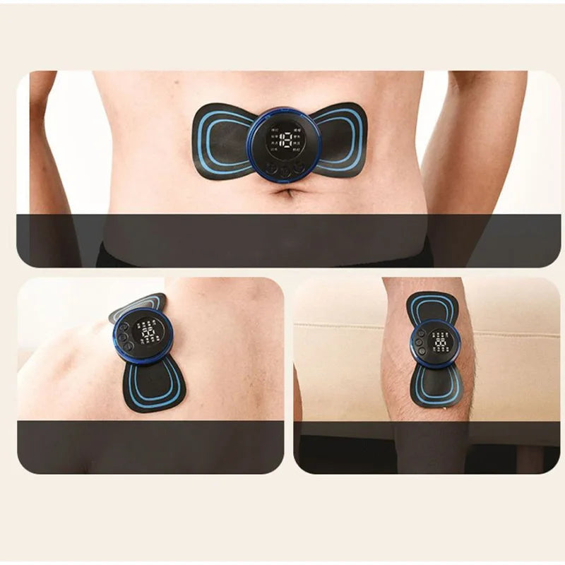 Rechargeable Electric Body Neck Massager Mini Cervical Waist Back Massage Patch Stimulator Massageador Portable Gel Pad Sticker