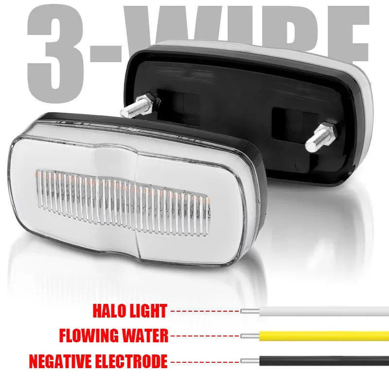 4pcs 12V 24V LED Tail Brake Light Turn Signal Light Flowing Water Side Lamp Warning Lamp For Car Trailer Truck Tractor ATV UTV