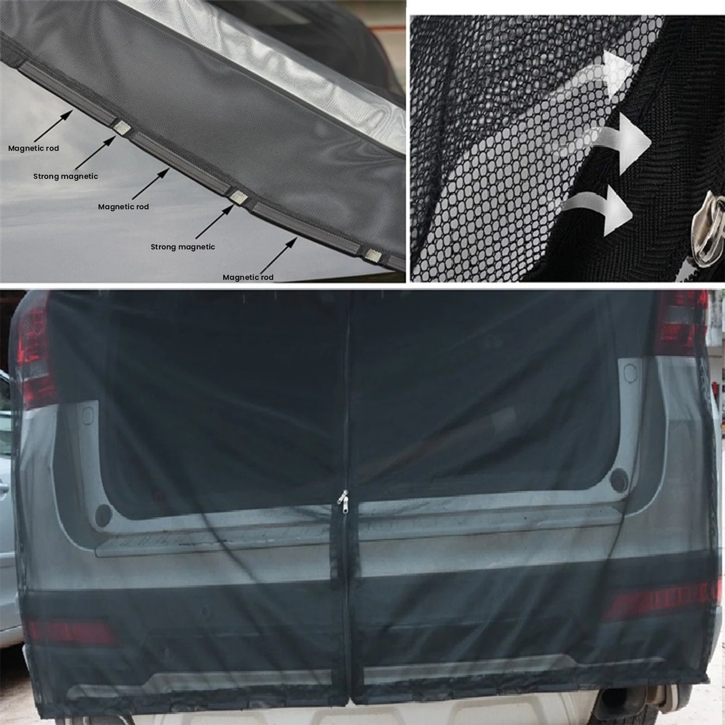 Sliding Door Magnetic Fly Screen Large Size Van Bug Screen Mesh Mosquito Net Sun Protector for Caravan Motorhome Camper SideDoor