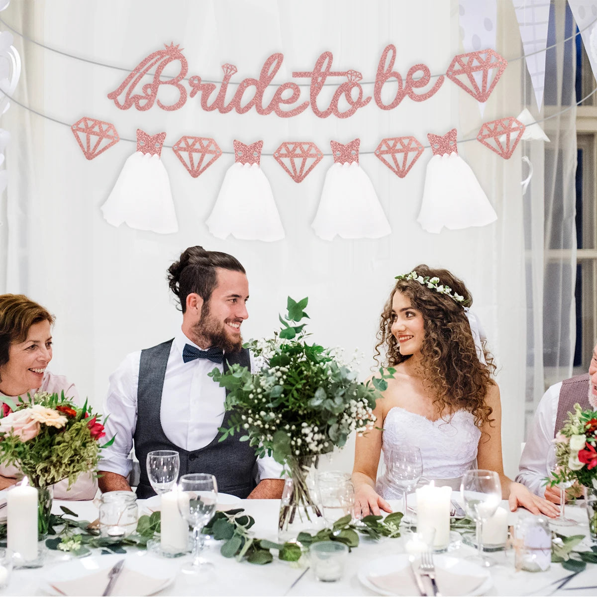 Bridal Shower Decorations Bride to Be Disposable Tableware Set Plate Cup Napkins Decor Bachelorette Party Hen Night Supplies