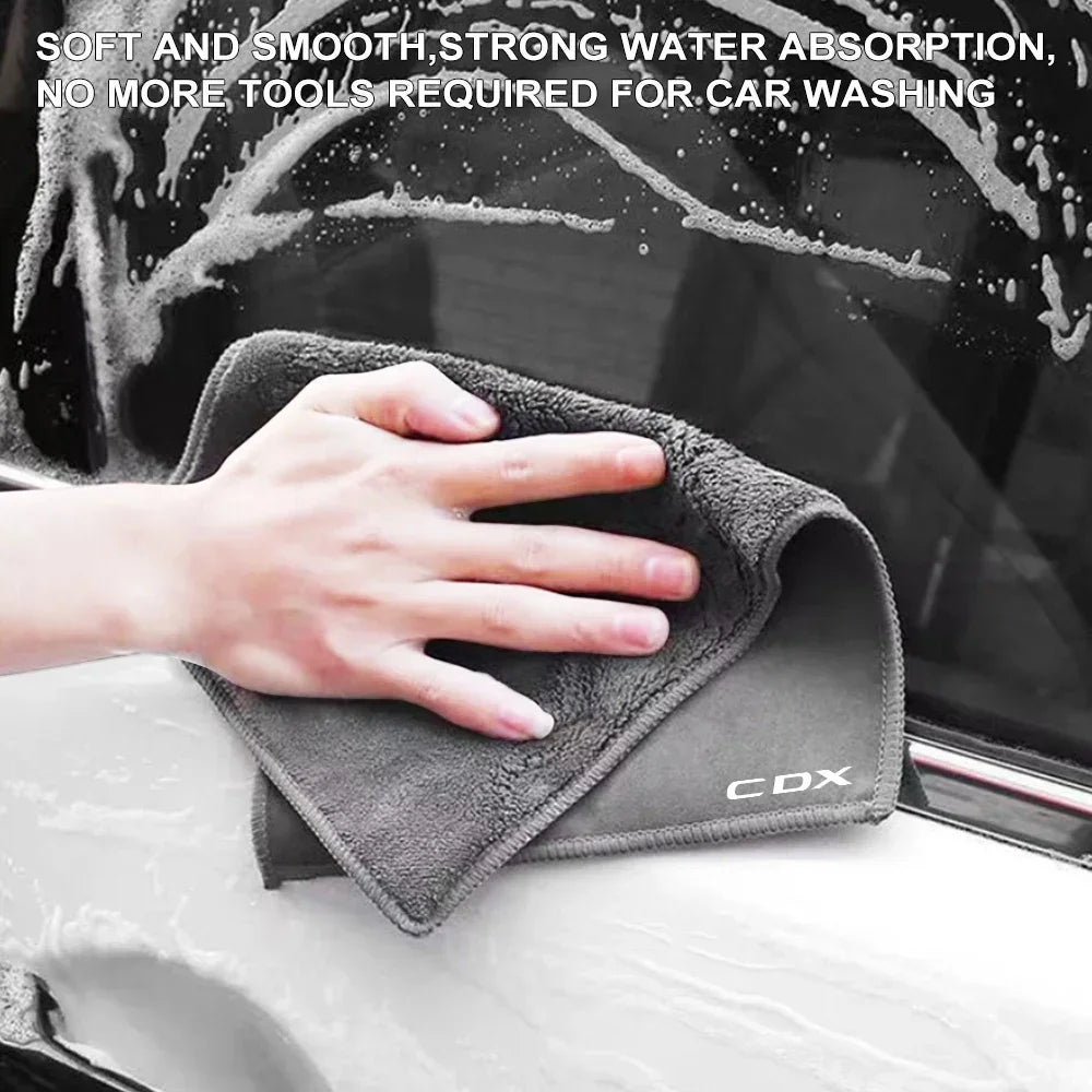 For Acura MDX RDX TSX TL ILX TLX NSX RL CDX ZDX TLXL RLX Car Cleaning Cloth Wash Drying Suede Towel Coral Velvet Auto Accessory