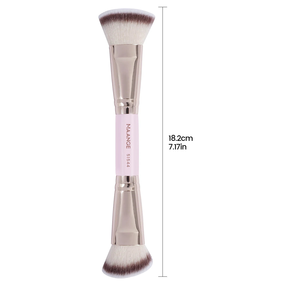 MAANGE Double Head Makeup Brushes 2 In 1 Flat/Angled Foundation Concealer Contour Brush for Blending Loose Powder Liquid Cream