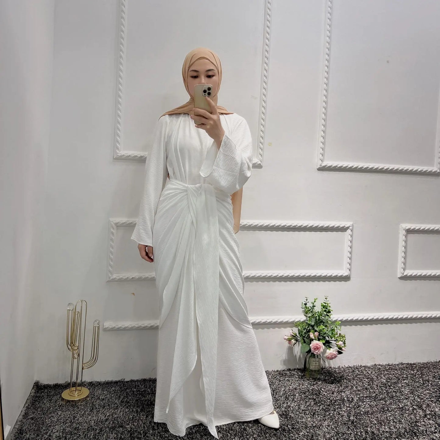 Ramadan Eid Abaya Dubai Turkey Hijab Dress Muslim Woman Kimono Modest Kaftan Robe Femme Islamic Clothing Open Abayas for Women