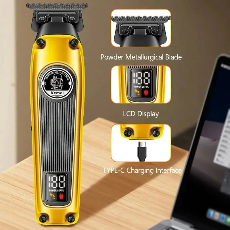Original Kemei zero blade Professional Hair Trimmer Barber Rechargeable Electric Beard Clipper For Men Haircut Machine