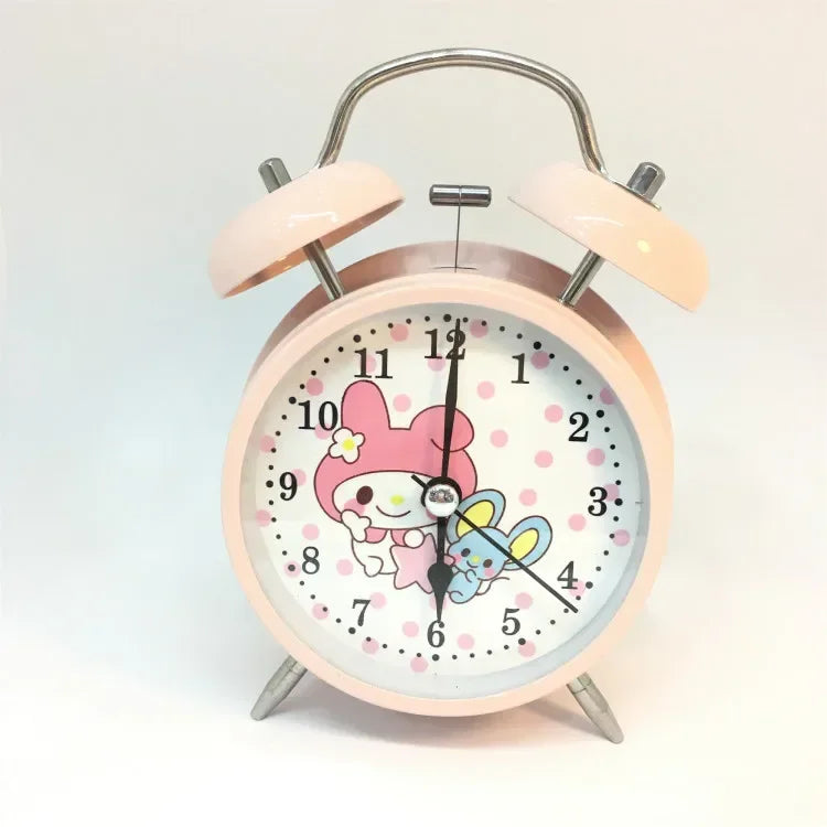 Sanrio Bedroom Alarm Clock Kuromi My Melody Hello Kitty Cinnamorol Ins Girl Heart Bedside Silent Alarm Clock Wake Up Alarm Clock