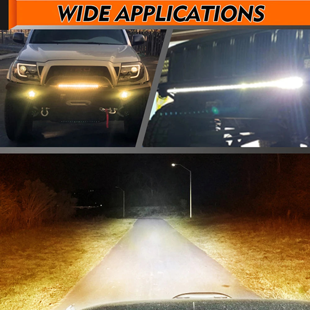 LED Light Bar 6D 8inch 14inch 20inch Off Road Led Bar for Lada Truck 4x4 SUV ATV Niva White Yellow Auto Driving LED Fog Lights