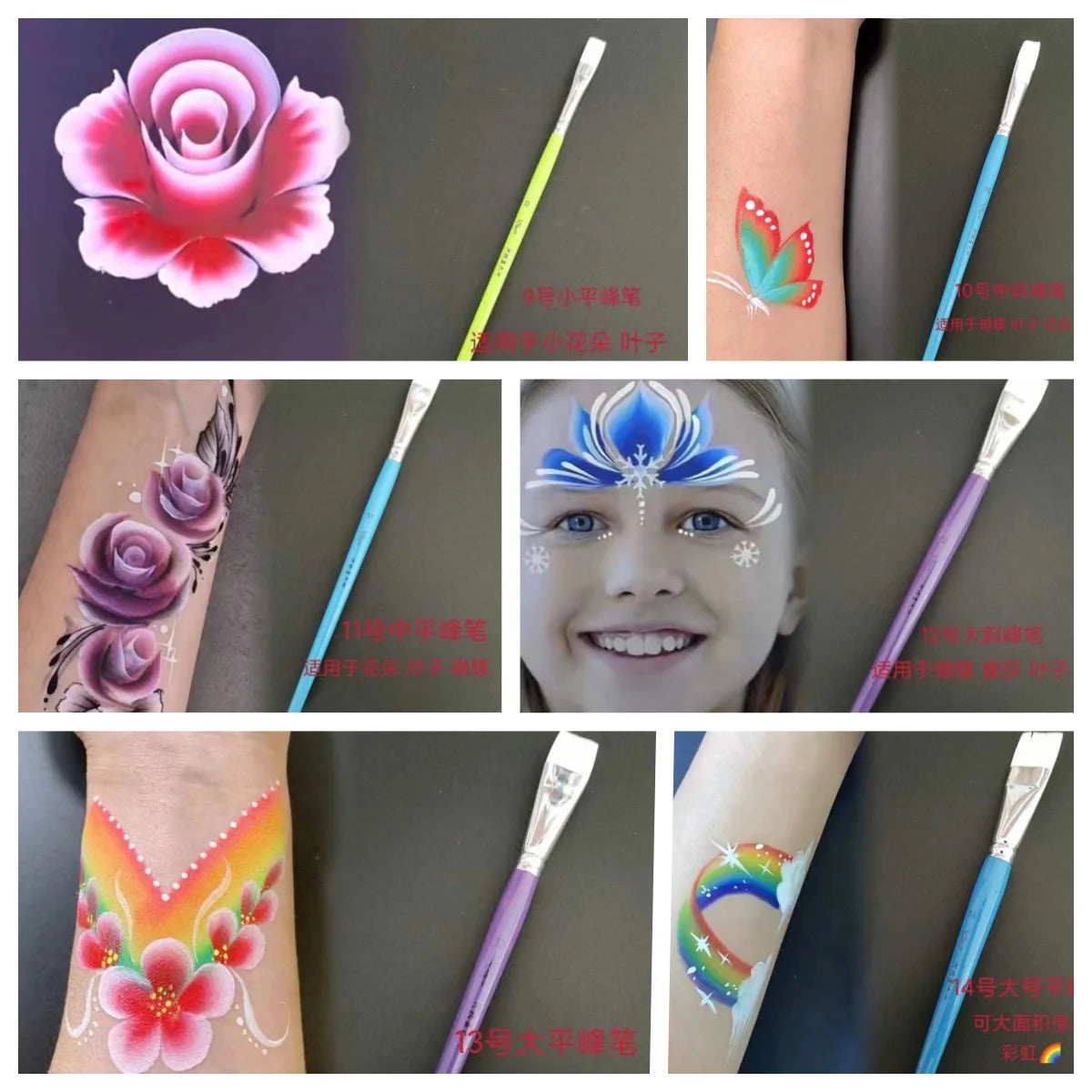 15 pcs Special Brushes For Face Painting, Painting Brushes, Embossing Pens, Nylon Hair