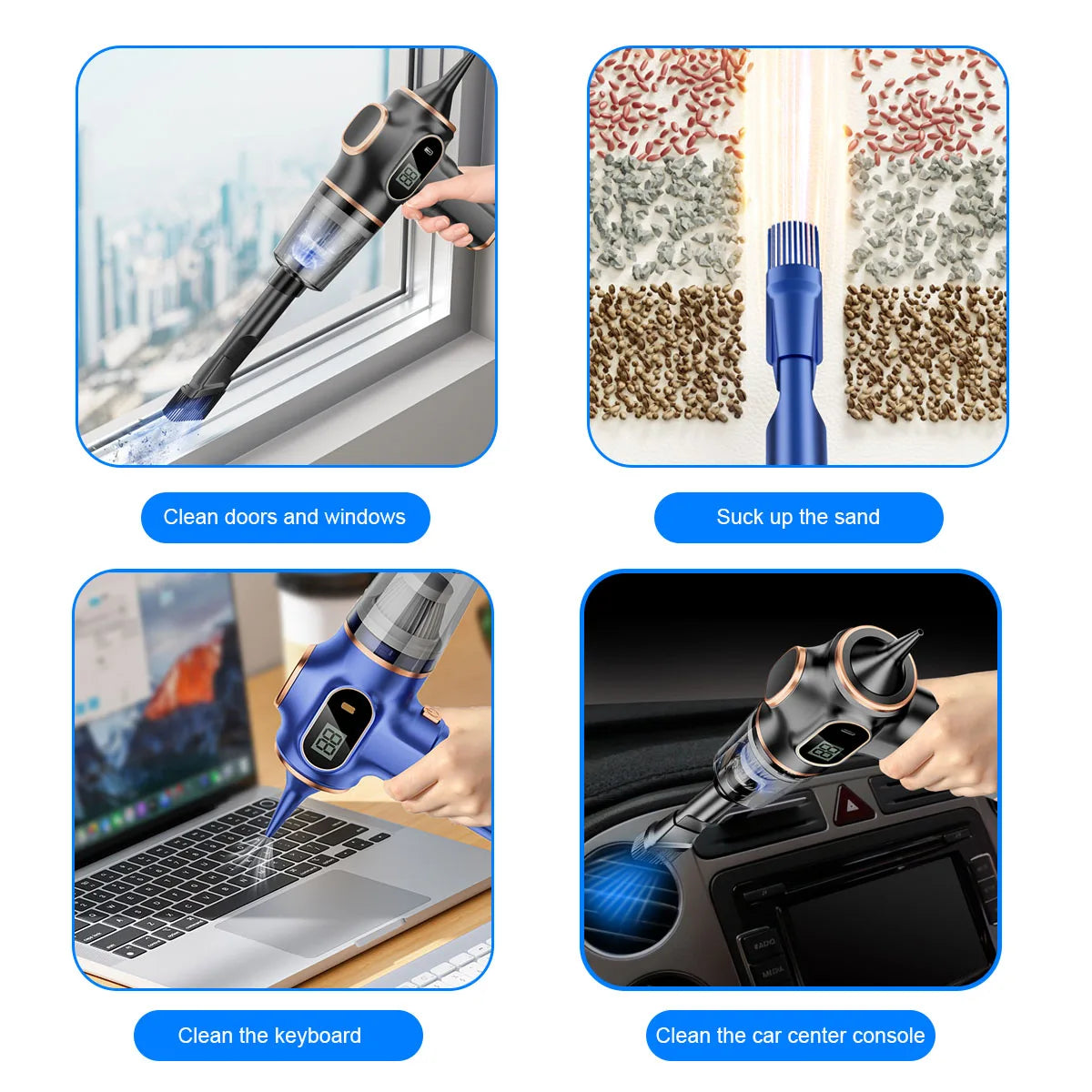 Car portable blow-svacuum cleaner Car and home Usb charging High power strong suction handheld small wireless car vacuum cleaner