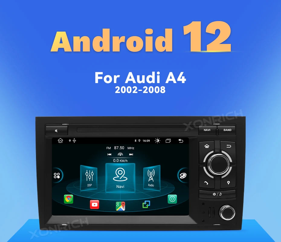 Android 12 Wireless Carplay 8G 128G Car Multimedia For Audi A4 B8 B6 B7 S4 B7 B6 RS4 B7 SEAT Exeo 7" Navigation AutoRadio