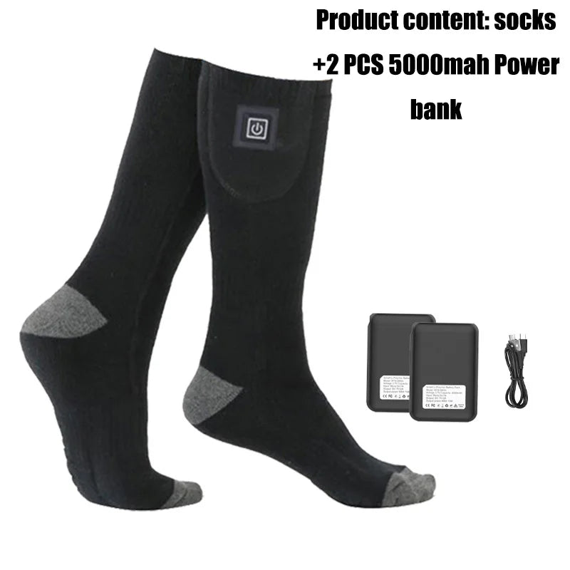 Electric Heating Socks Stretchable Three-speed Temperature Control Winter Warm Ski Socks Outdoor Sports Camping Bike Motorcycle
