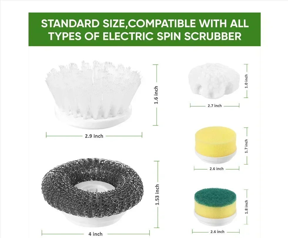 Electric Spin Scrubber,Bathroom Cleaning Brush Power Scrubber with 5 Replaceable Brush Heads, Electric Cleaning Brush