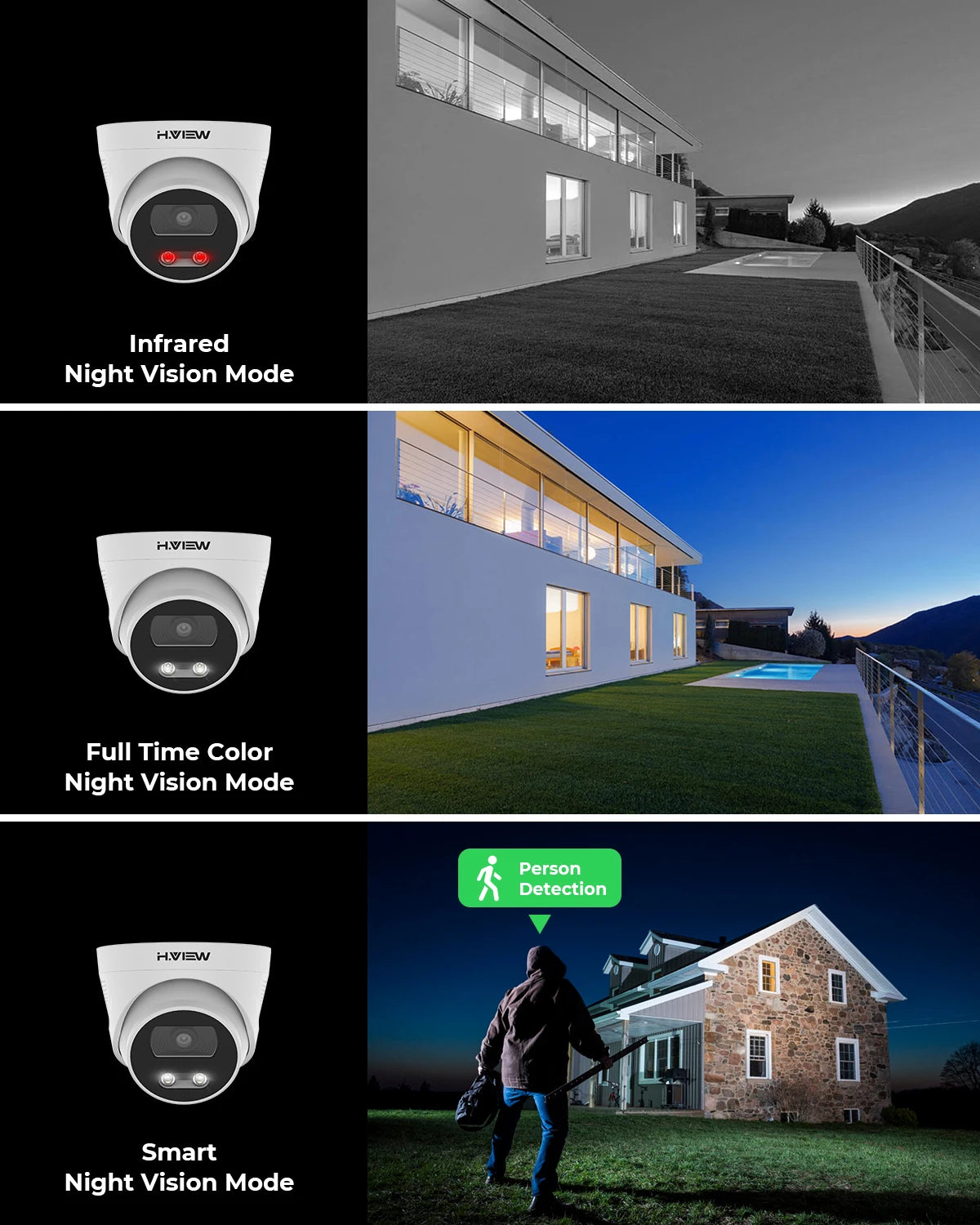 H.View 8Mp Poe Ip Camera Ai Face Detection 4K Cctv Security Camera Outdoor Dome Audio Video Surveillance Recorder xmeye app nvr