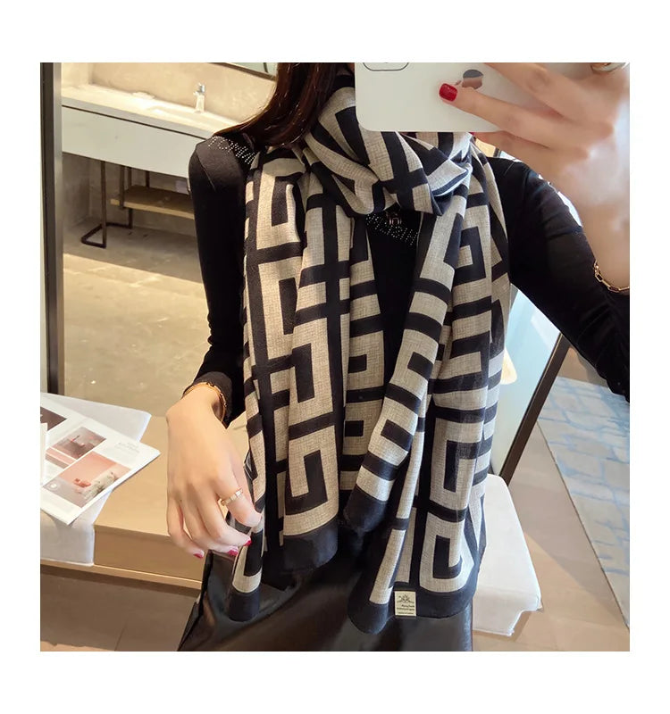 Scarf Women Luxury Brand Winter Cotton Hijab Head Scarves Bandana Female Foulard Pashmina Cheveux Bufanda Shawls And Wraps