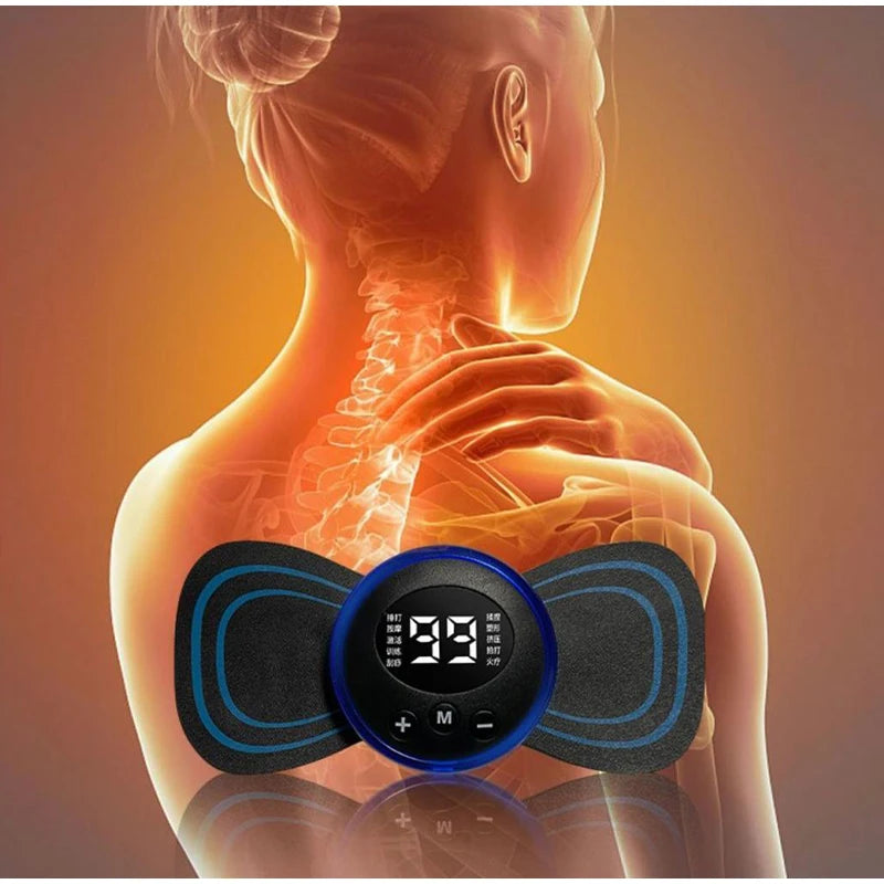 Rechargeable Electric Body Neck Massager Mini Cervical Waist Back Massage Patch Stimulator Massageador Portable Gel Pad Sticker