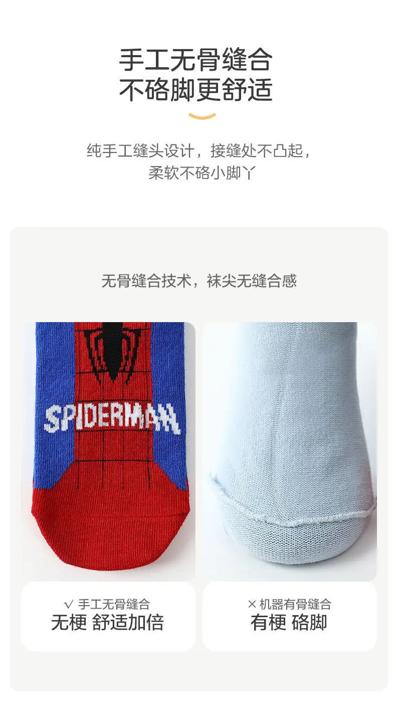 Disney Baby Socks Spiderman Cartoon Anime Hero Cotton Boys Tube Socks Children Autumn Winter Kids Socks Random 1pair