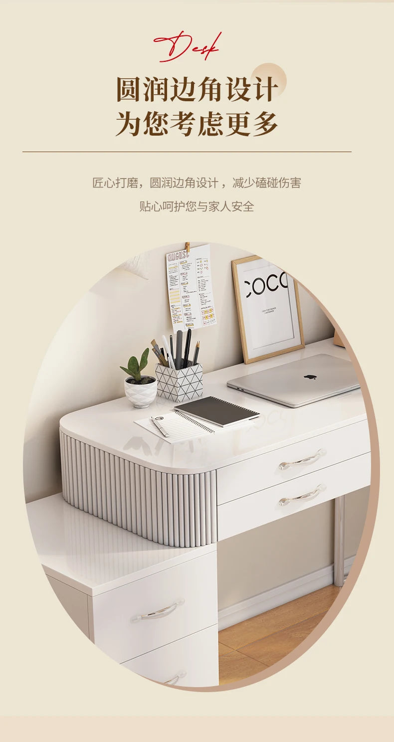 Cream wind small apartment dresser storage cabinet integrated white Nordic simple dressing table Internet celebrity glass makeup