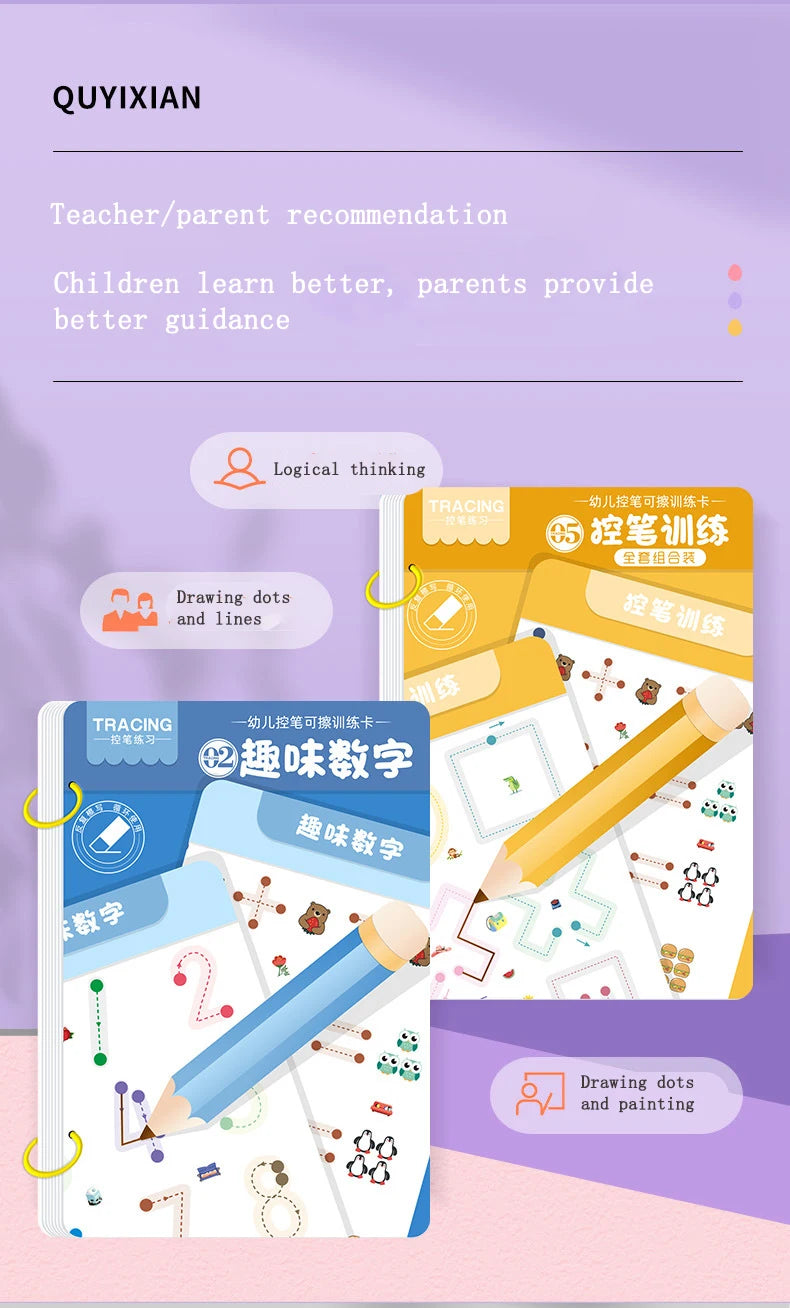 Practice Copybook Control Training Book Magical Tracing Workbook Reusable Magic Children Montessori Drawing Education Stationery