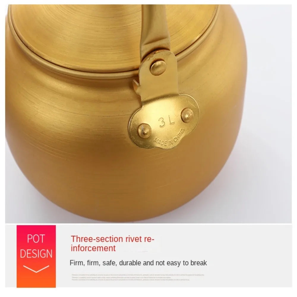 Gold Aluminum Kettle Outdoor Teapot Coffee Pot Household Large Capacity Kettle Outdoor Kitchen Accessories Travel Cookware