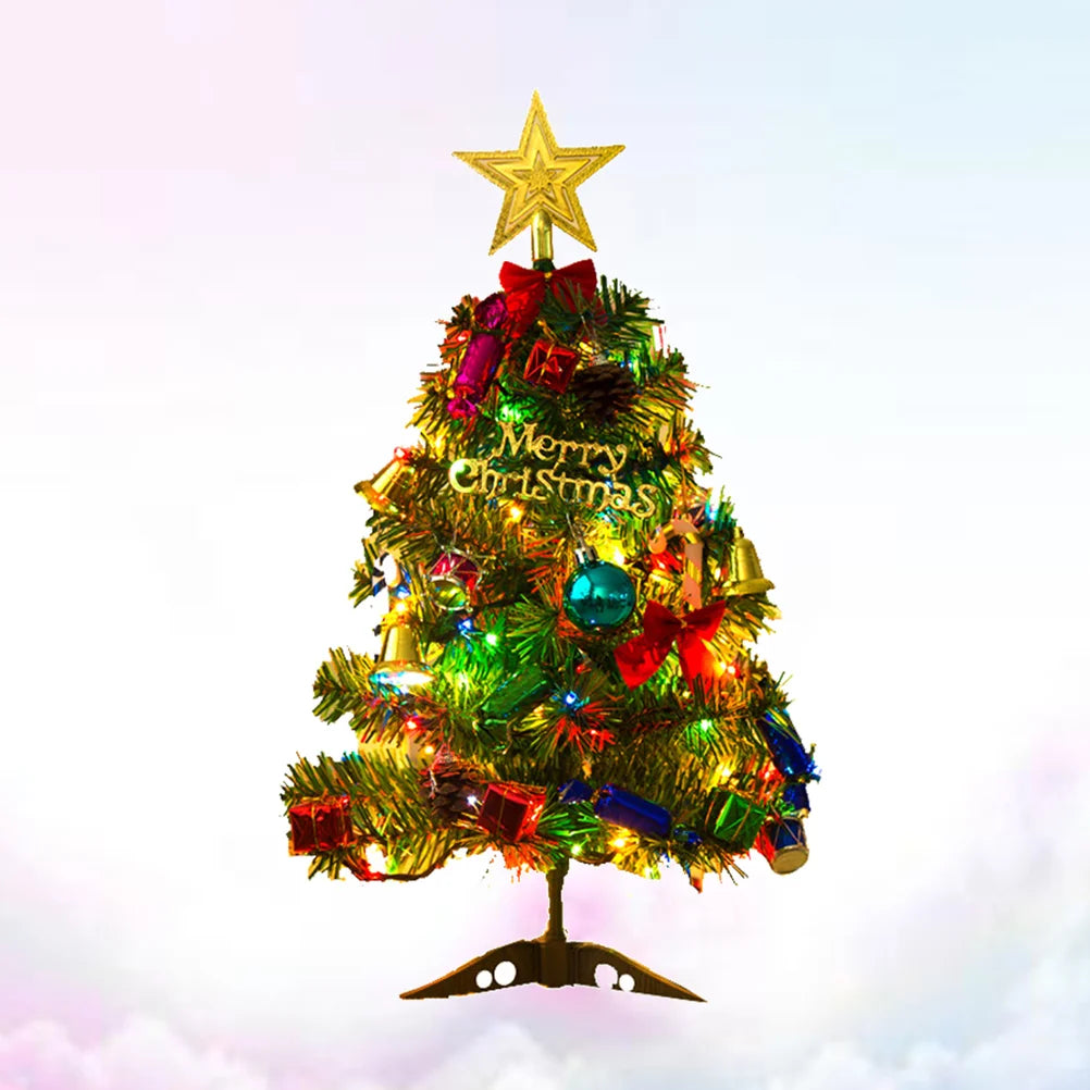 50 Cm Holiday Tabletop Trees Christmas Desktop Artificial LED Decorate Nativity