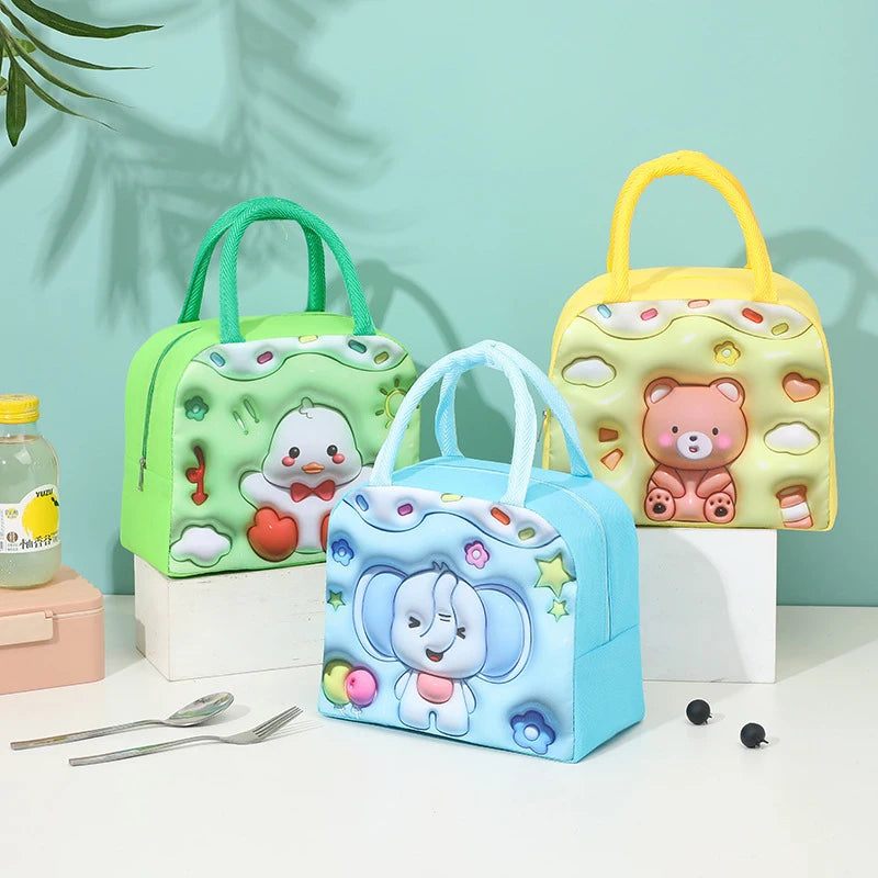 Cartoon Kawaii Portable Fridge Thermal Bag Women Children's School Thermal Insulated Lunch Box Tote Food Small Cooler Bag Pouch