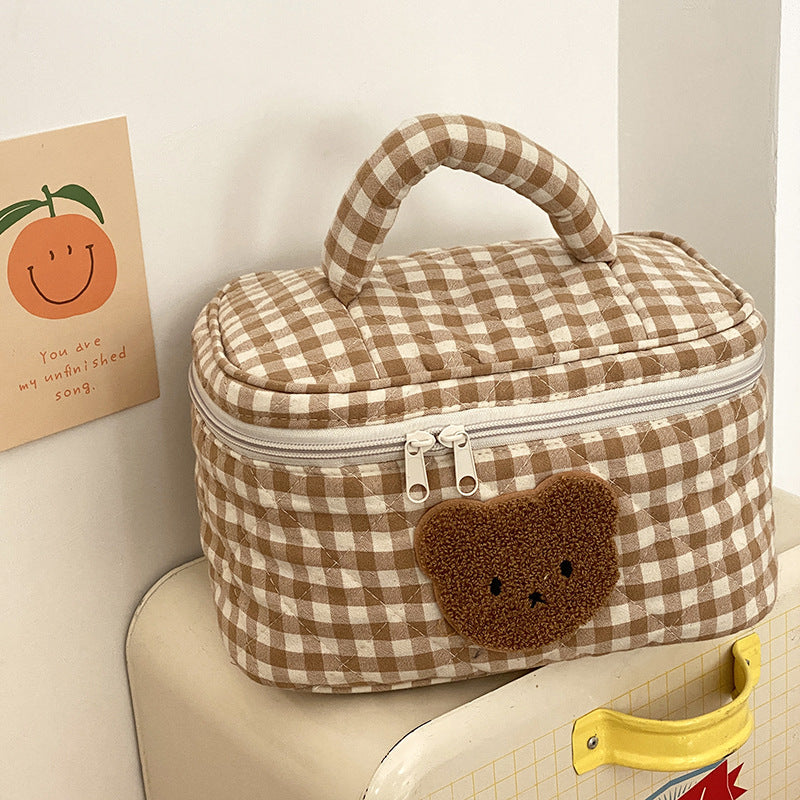 Cute Bear Cosmetic Makeup Bag for Mom Mommy Diaper Bag Nappy Storage Portable Stroller Bags Zipper Baby Organizer Toiletry Kits