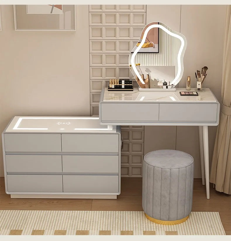 Organizer Wood Dressers Hotel Desk Storage Mobiles Organizer Dressers Sideboards Mirror Makeup Meubles De Chambre Bedroom Set