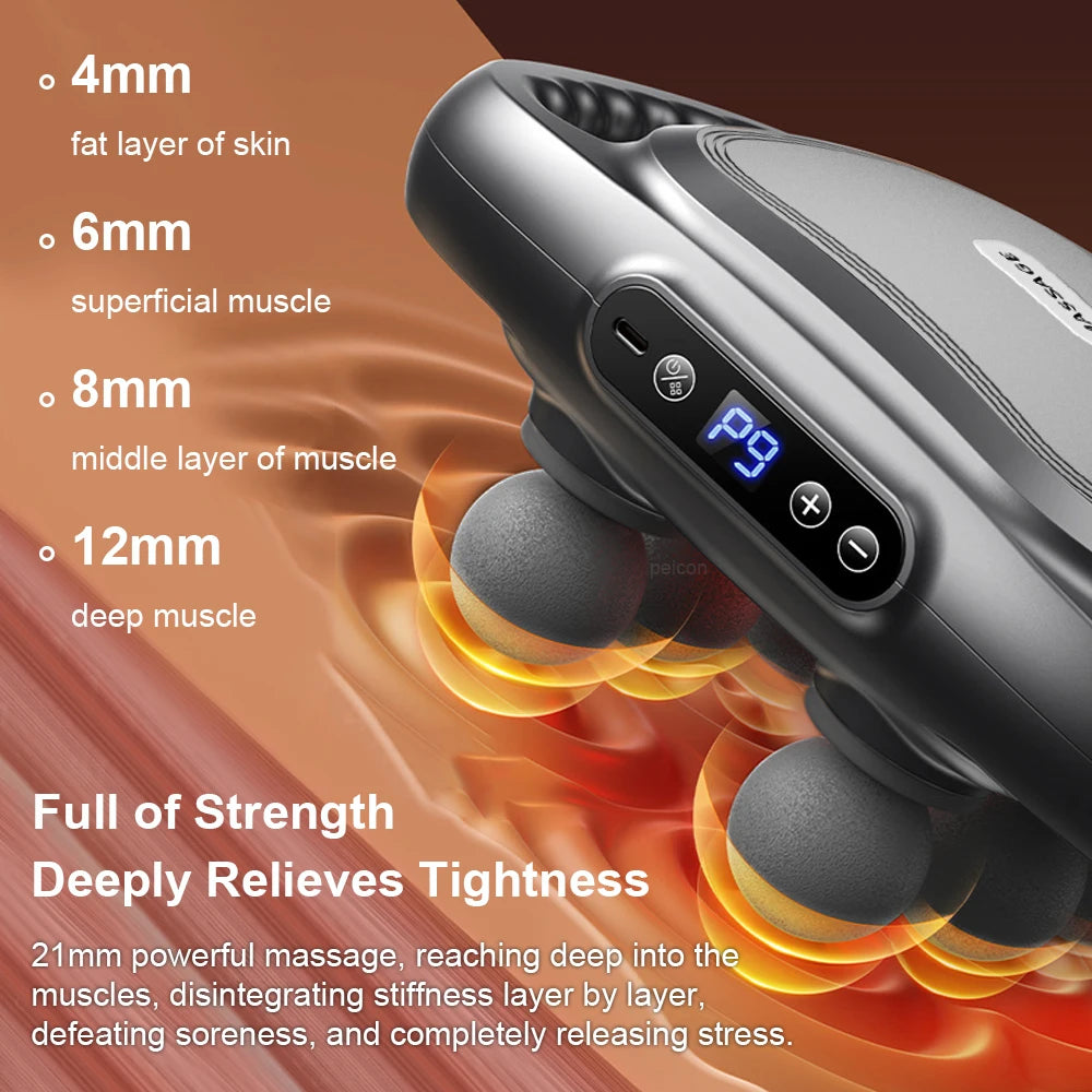 Fascia Gun 6 Heads Massage Gun Muscle Relaxation Electric Massager Deep Tissue Muscle for Pain Relief for the Whole Body