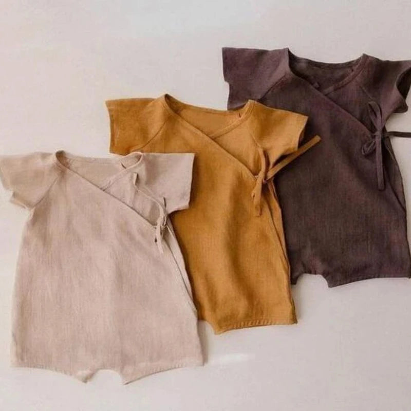 Summer Infant Baby Boys Girls Romper Solid Super Soft Cotton Baby Playsuit Jumpsuit
