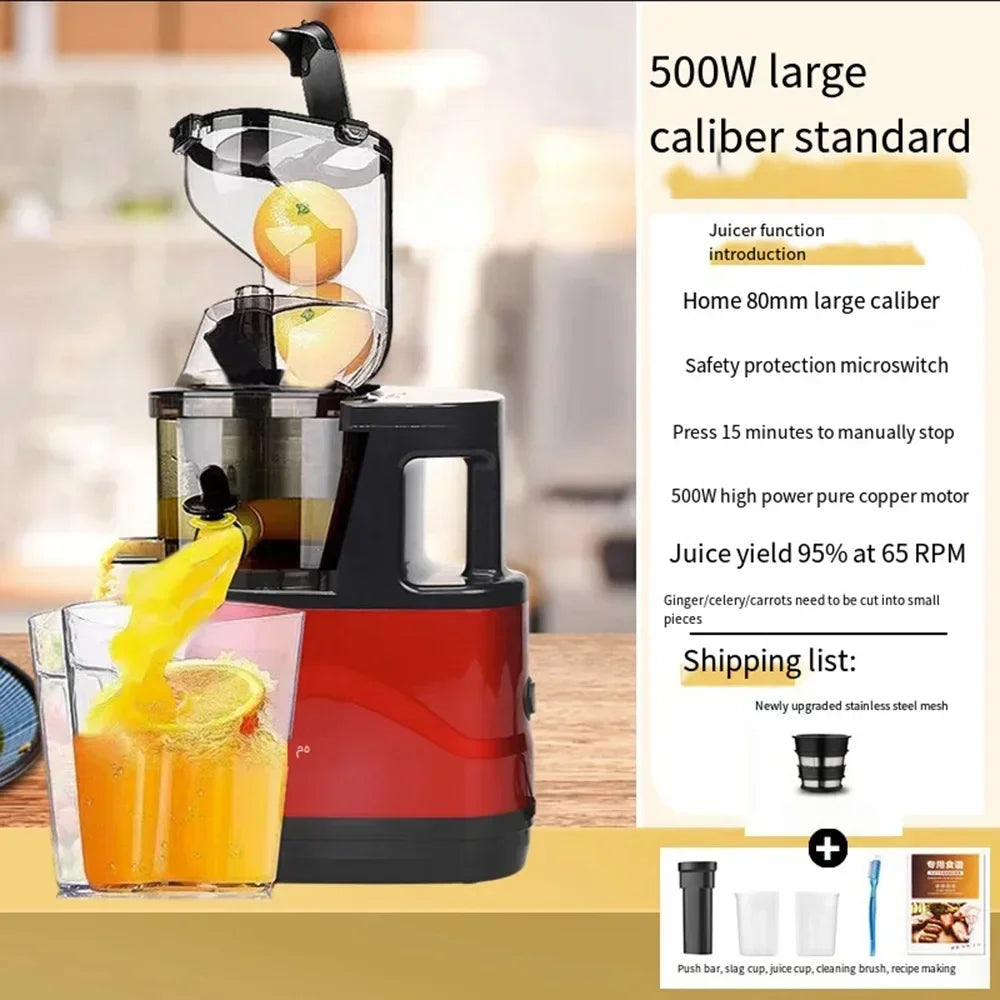 Houselin Slow Cold Press Juicer Machines Vegetable and Fruit, 500W Slow Masticating Juicer Machines with 7-inch Large Feed Chute