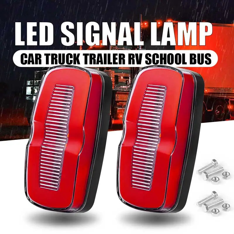 4pcs 12V 24V LED Tail Brake Light Turn Signal Light Flowing Water Side Lamp Warning Lamp For Car Trailer Truck Tractor ATV UTV