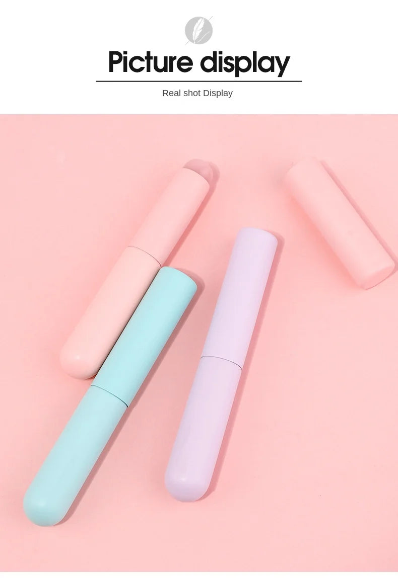 Upgrade Silica Gel Lip Brush with Cover Portable Lipstick Brush Macaron Color Mini Makeup Brush Crease Concealer Makeup Tool