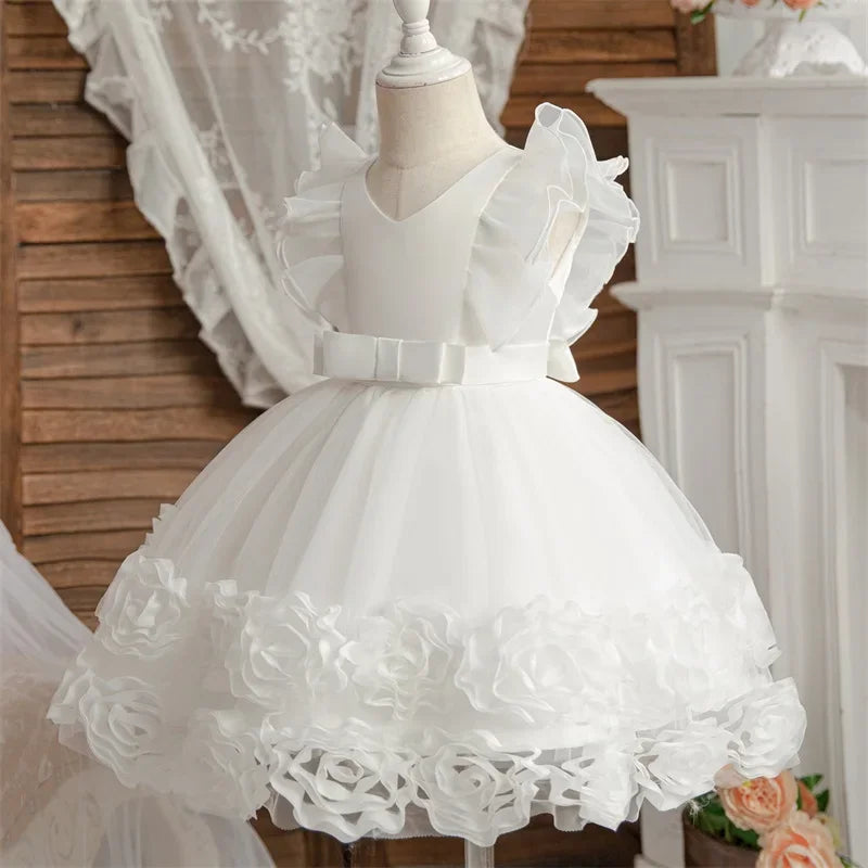 Cute Baby Girls Princess Dress for Party Toddler Summer Tutu Kids Wedding Birthday Dresses for 1-5Y Flower Girl Fluffy Gala Gown