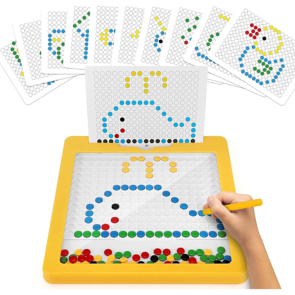Magnetic Drawing Board for Toddlers Magnet Beads and Pen Drawing Board Montessori Educational Sensory Travel Toys