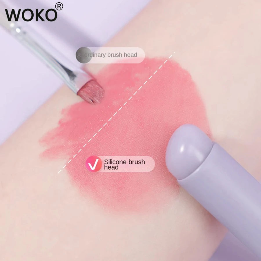 Upgrade Silica Gel Lip Brush with Cover Portable Lipstick Brush Macaron Color Mini Makeup Brush Crease Concealer Makeup Tool