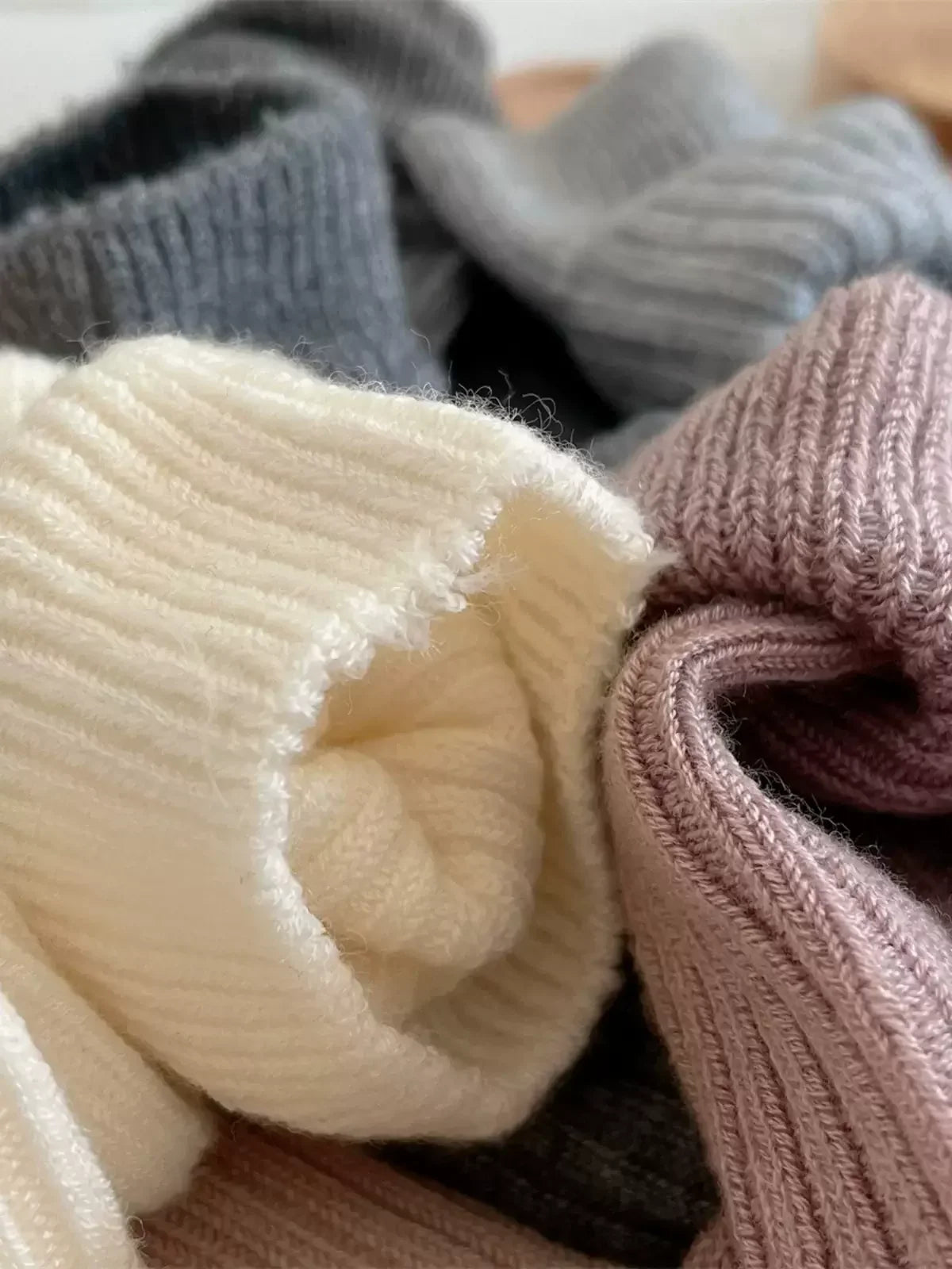 Soft Wool Long Socks Women Autumn Winter Cashmere Solid Knitted Stocking Skinny Casual Knee High Fluffy Warm Thicken Girls Socks